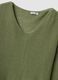 Green V-neck top in viscose and linen blend_5