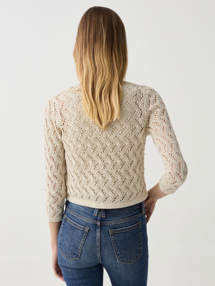 Cropped crochet cardigan in lurex_2