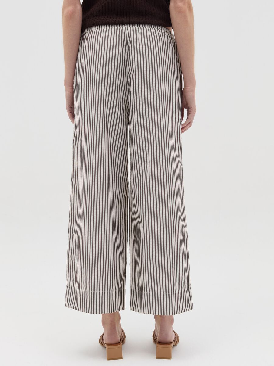 White and brown wide-leg trousers with stripes_3