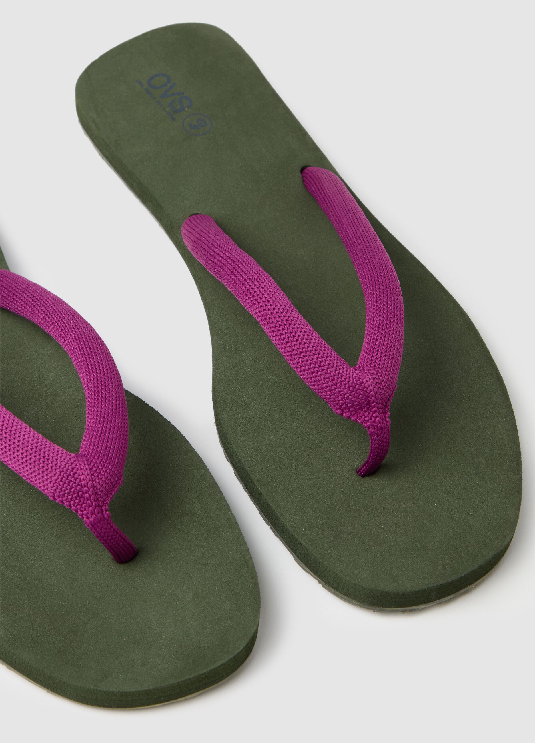 Women's multicolour flip-flops with non-slip sole