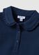 Regular fit stretch cotton blue polo with ruffles for girls_2