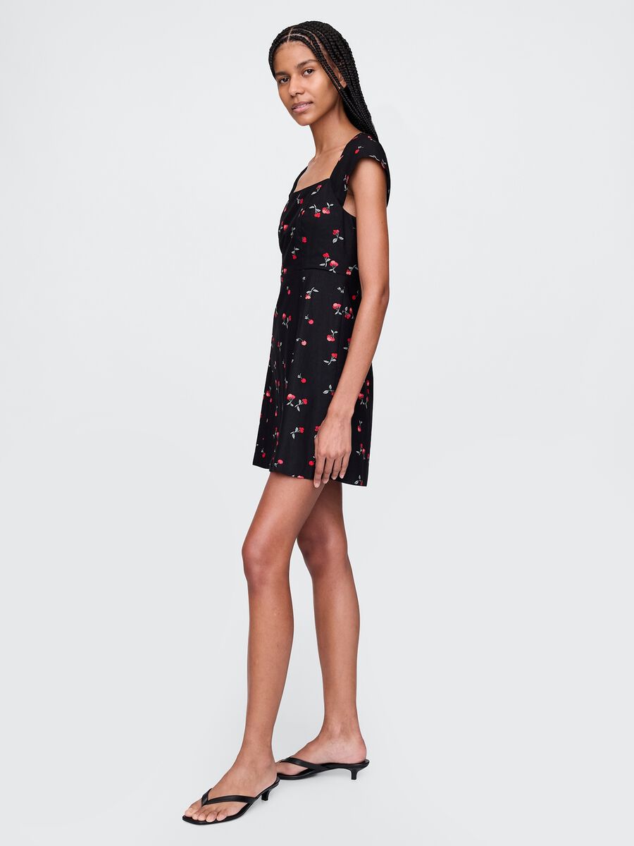 Black Floral Short Dress_1
