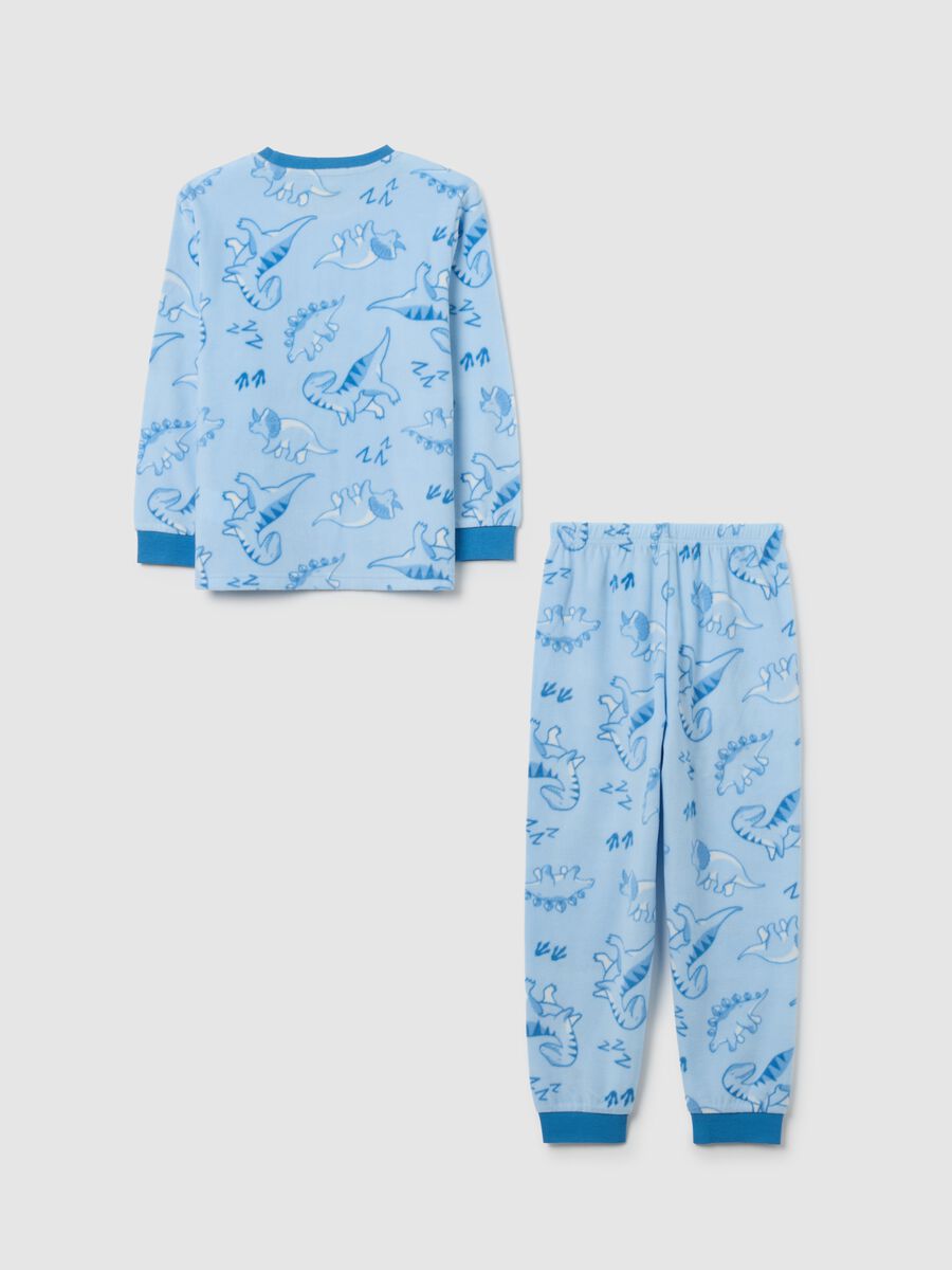 Blue fleece pyjamas with dinosaurs_1