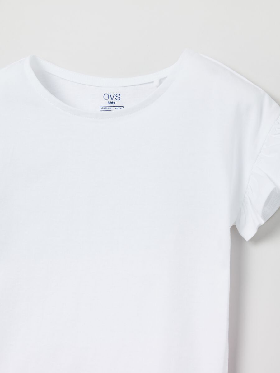 Cotton T-shirt with flounces_2