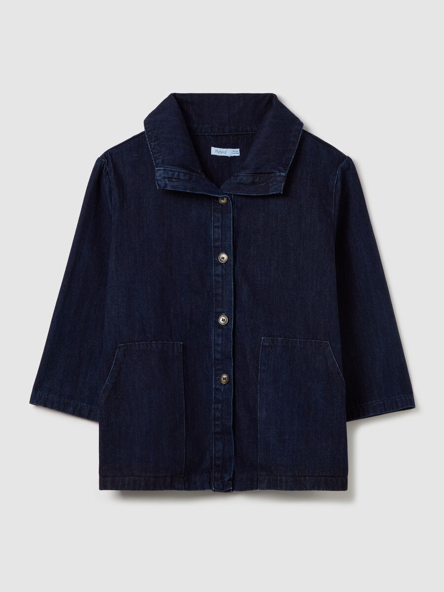 Short denim jacket with three-quarter sleeves_4