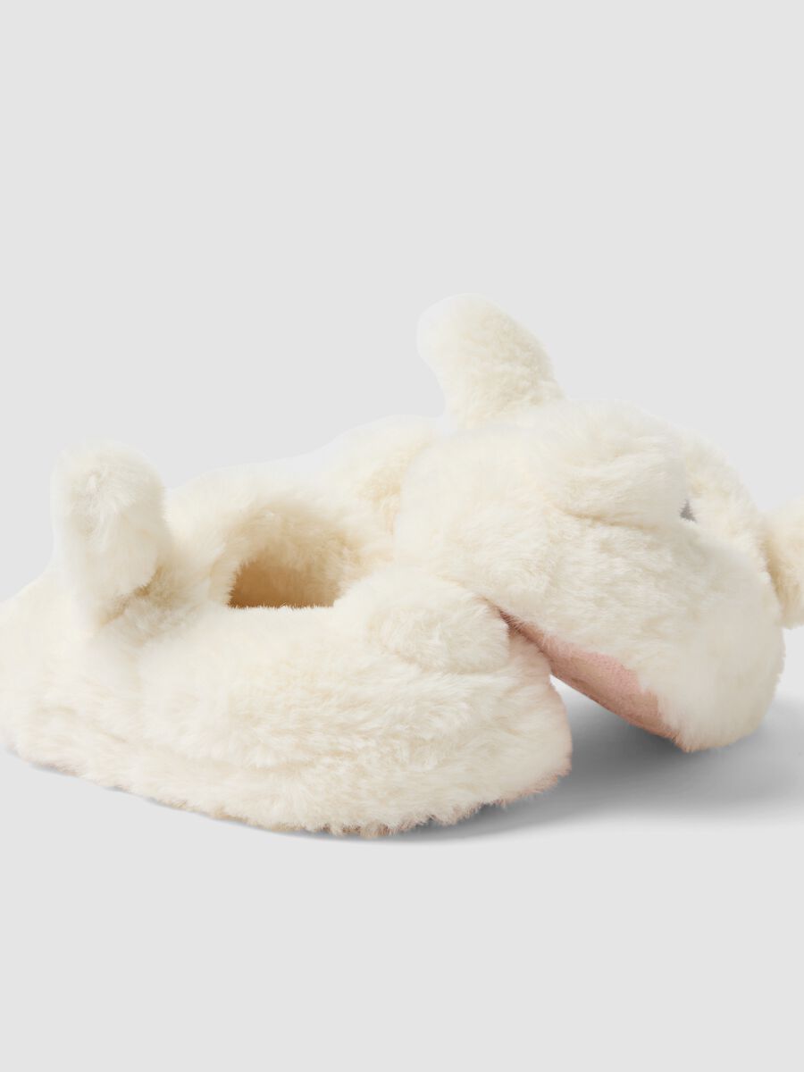 White bunny slippers for girls_1