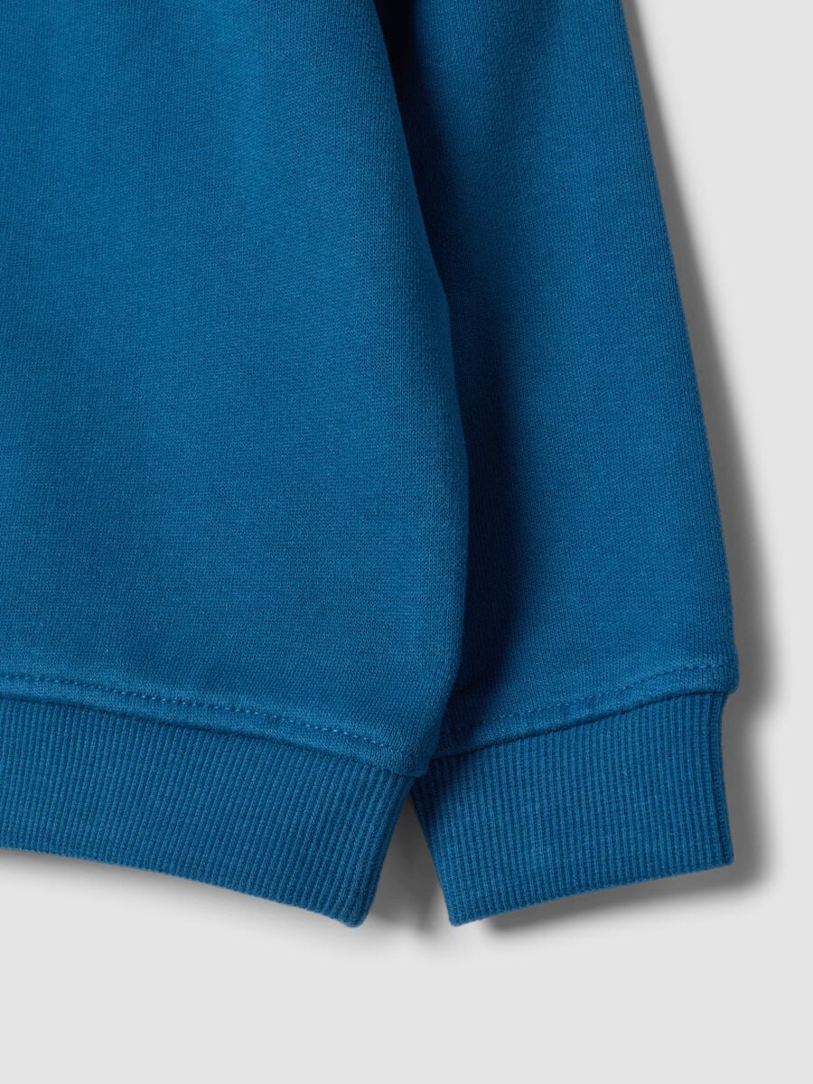 Felpa blu girocollo in puro cotone organico_3