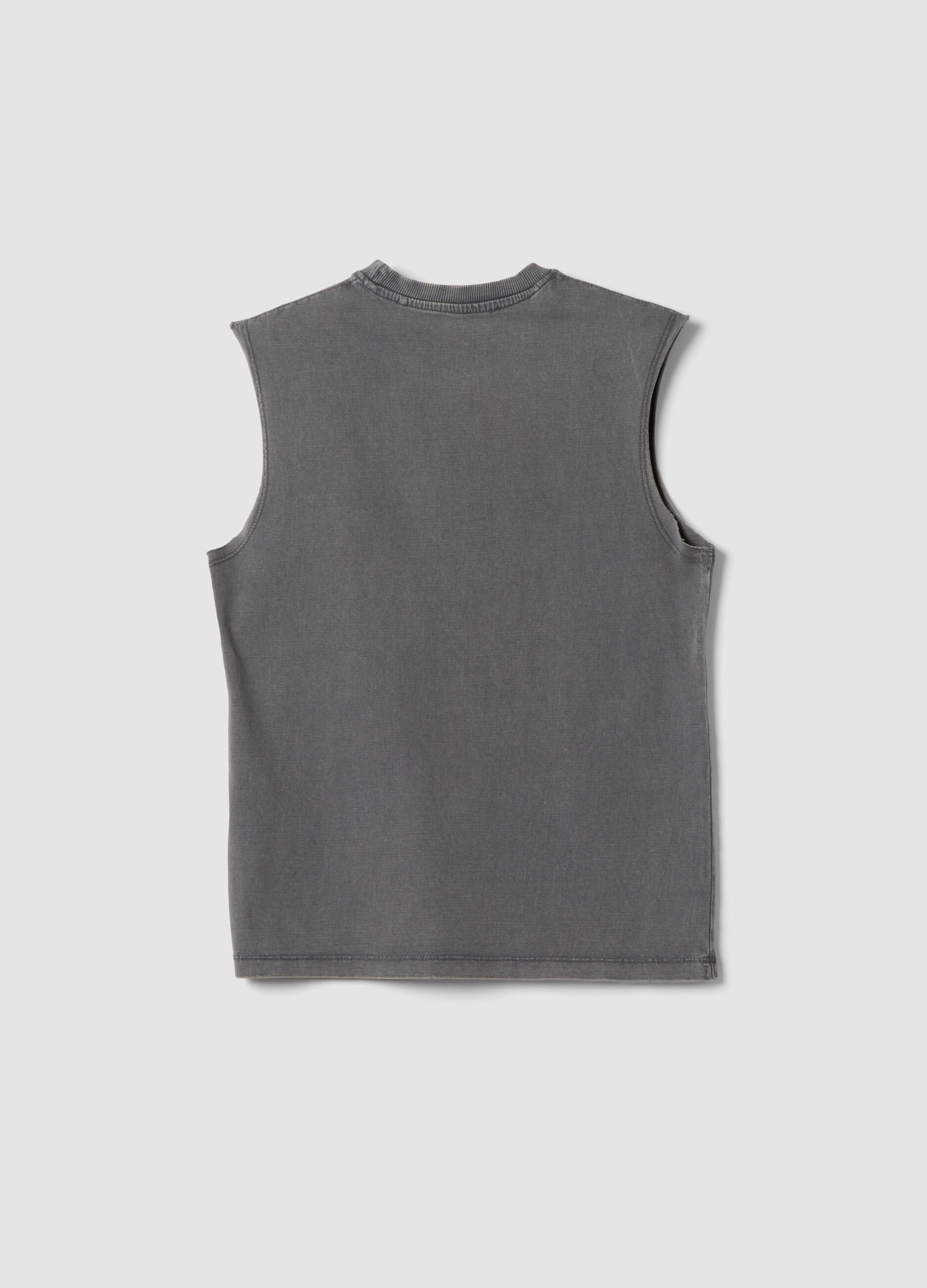 Grey pure cotton vest top