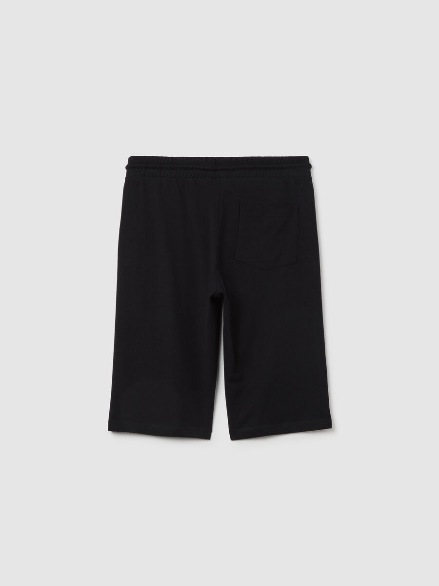 Regular fit black cotton boys' shorts_4