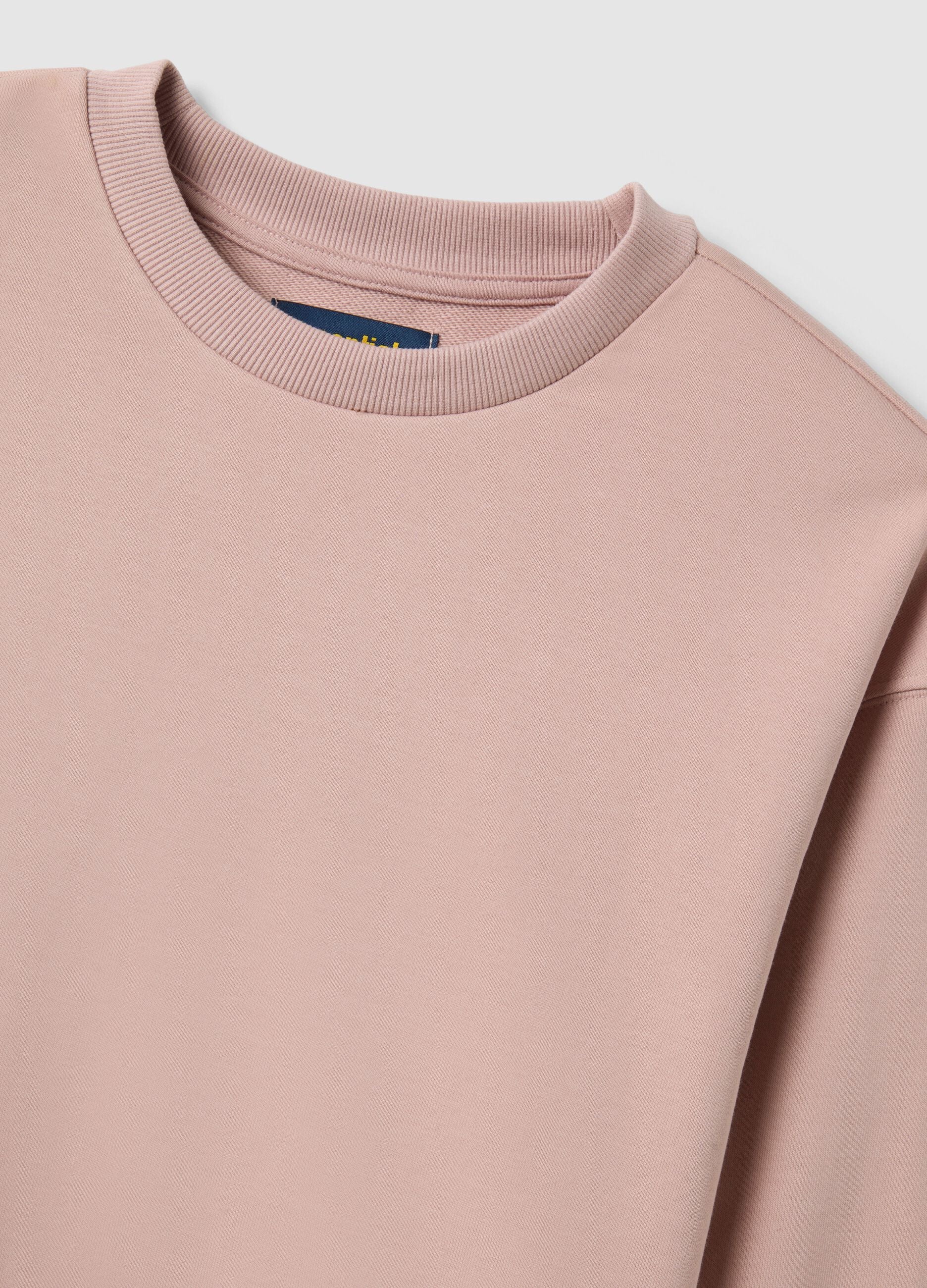 Felpa rosa girocollo regular fit