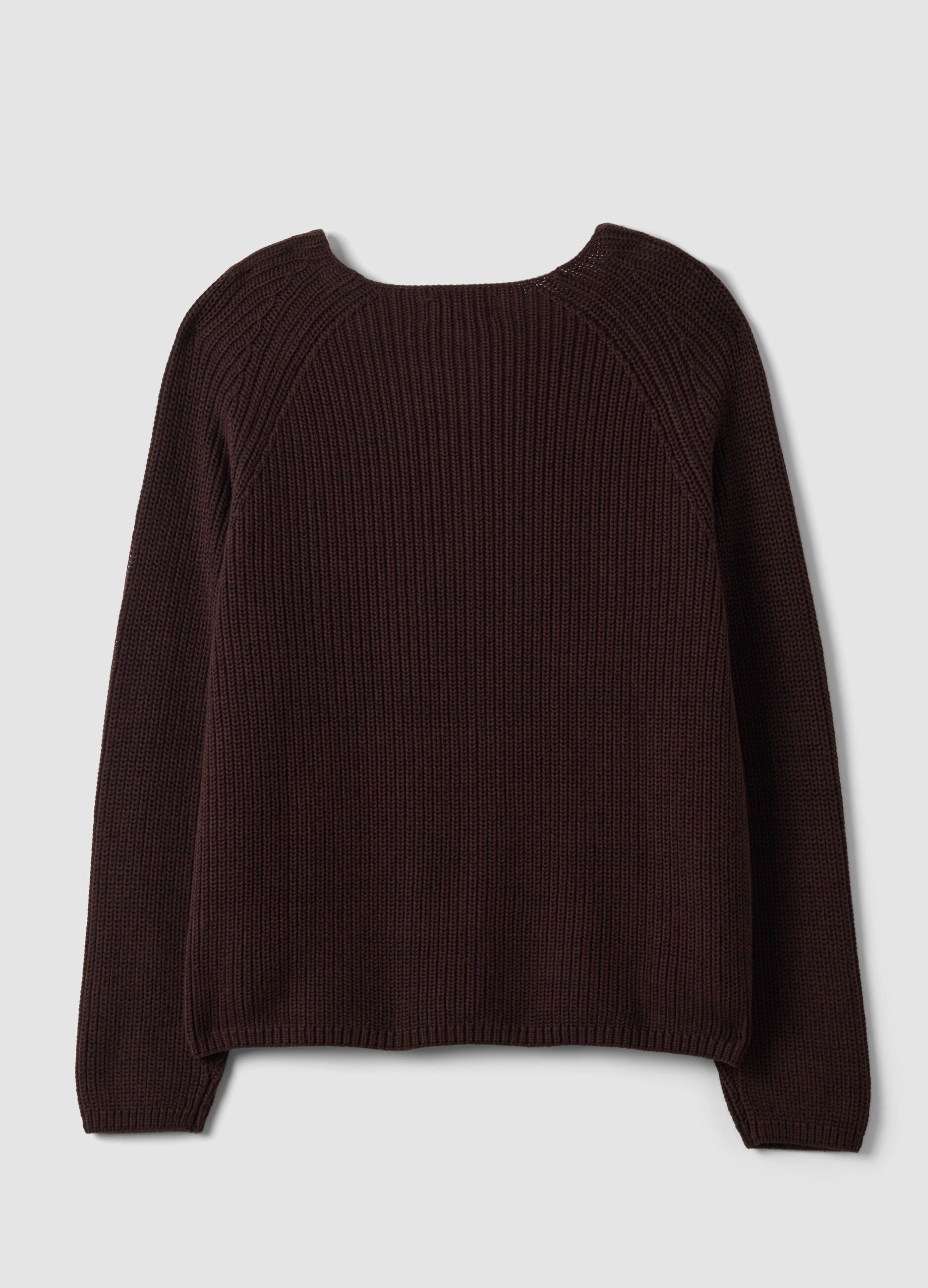 Multicolour pure cotton crew-neck cardigan, regular fit