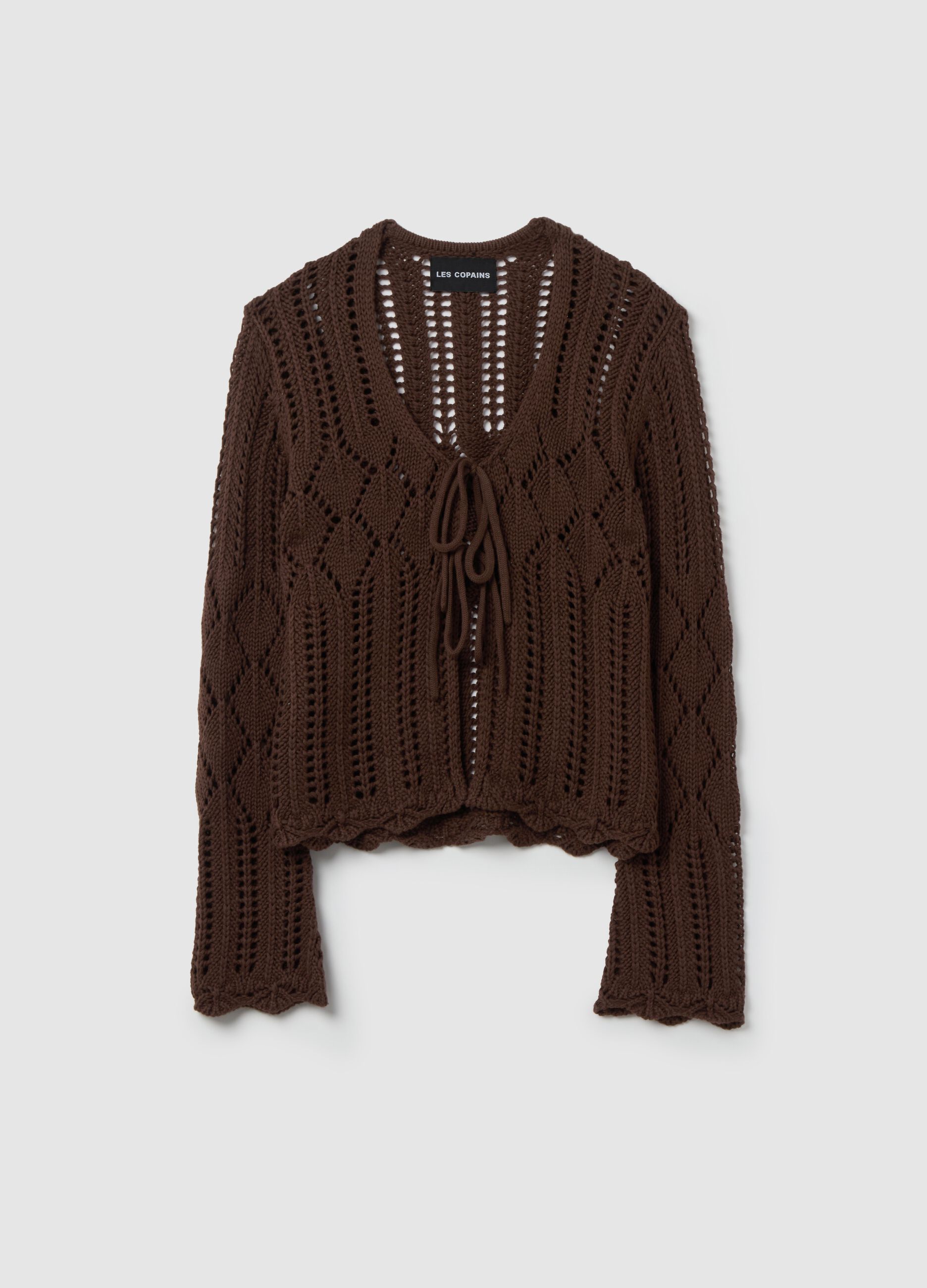 Cardigan crochet con laccetti