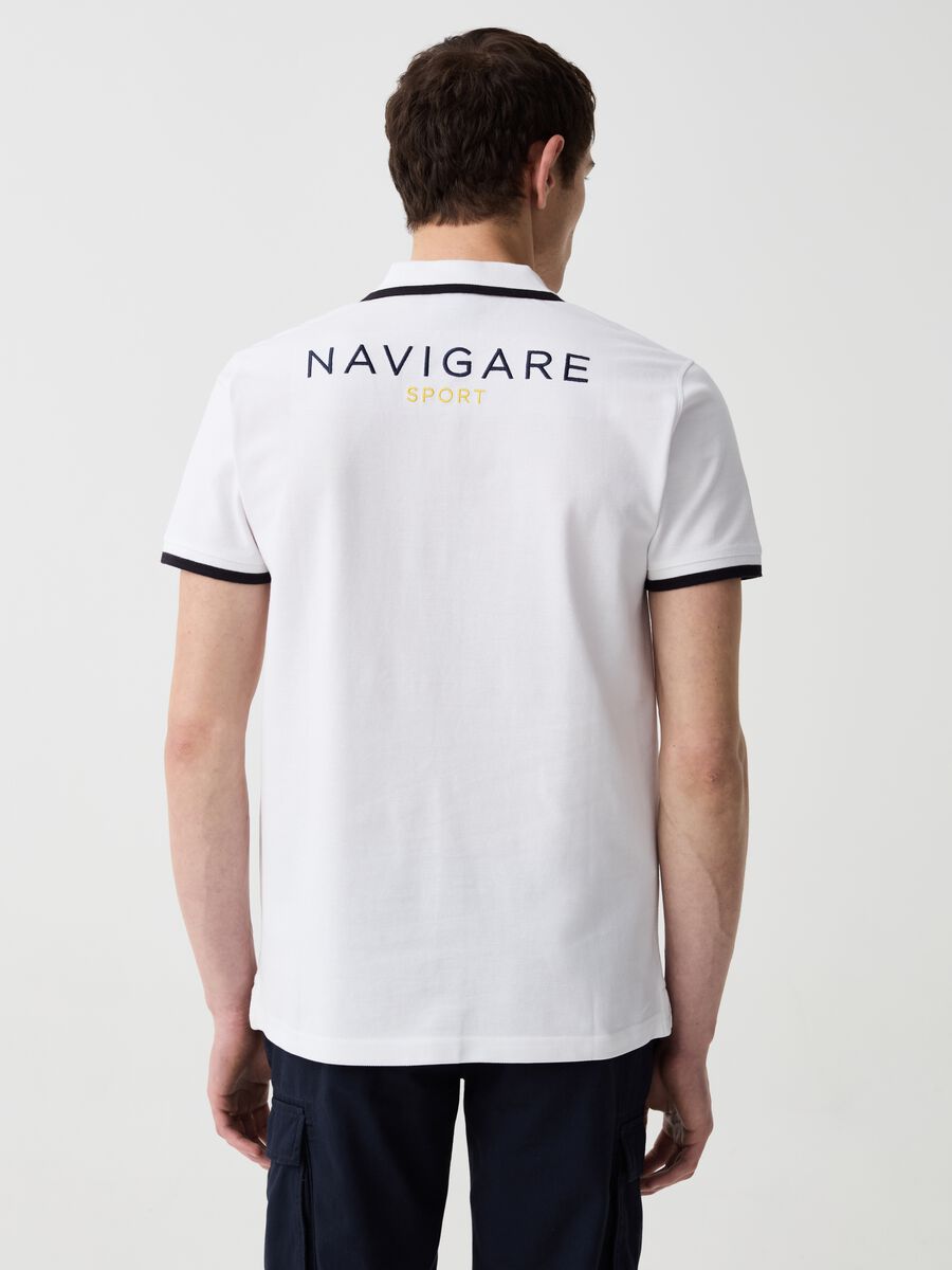 Navigare Sport polo shirt with striped edging_2