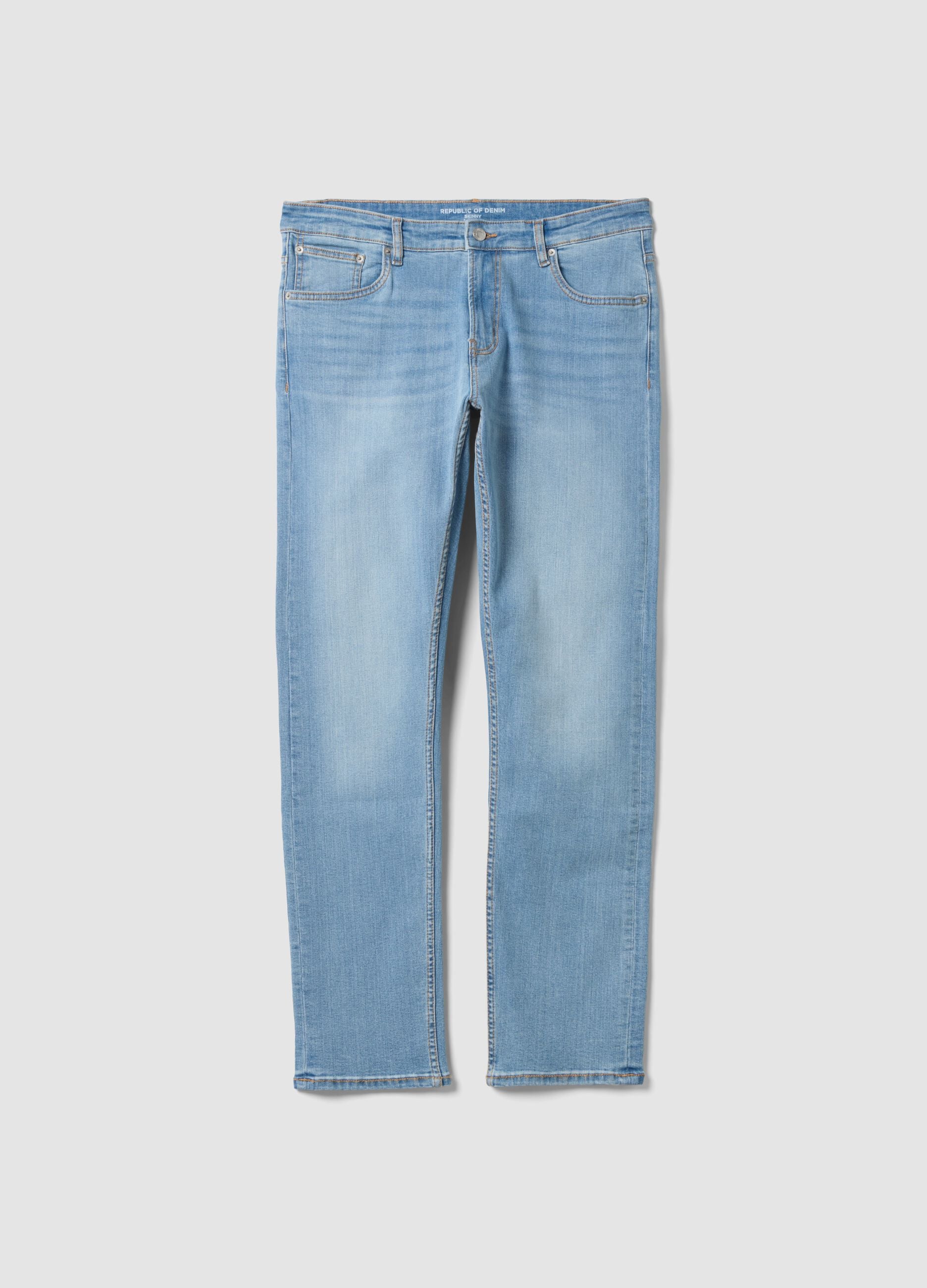 Light blue skinny stretch cotton jeans