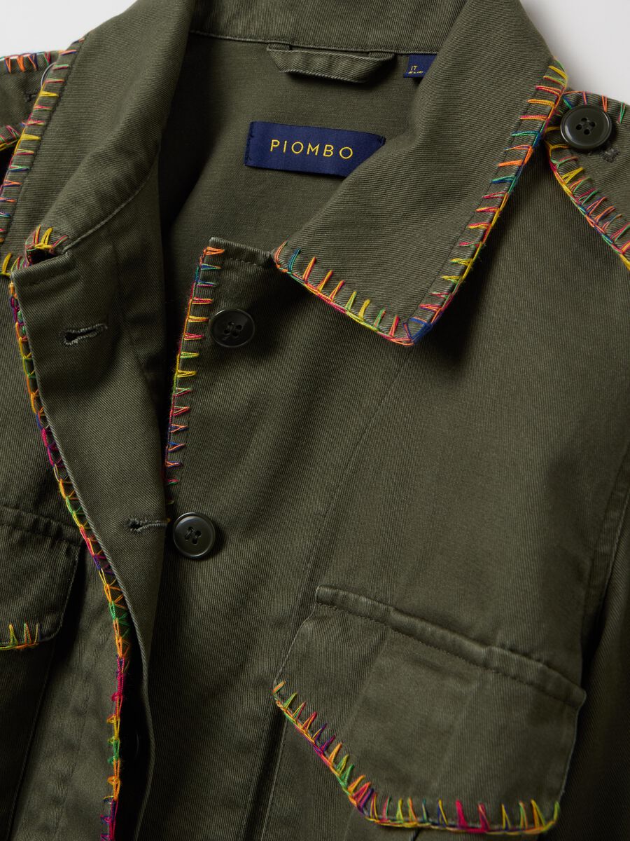 Shacket with multicoloured stitching_5