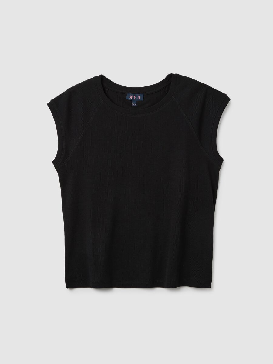 Women's top in pure black cotton_4