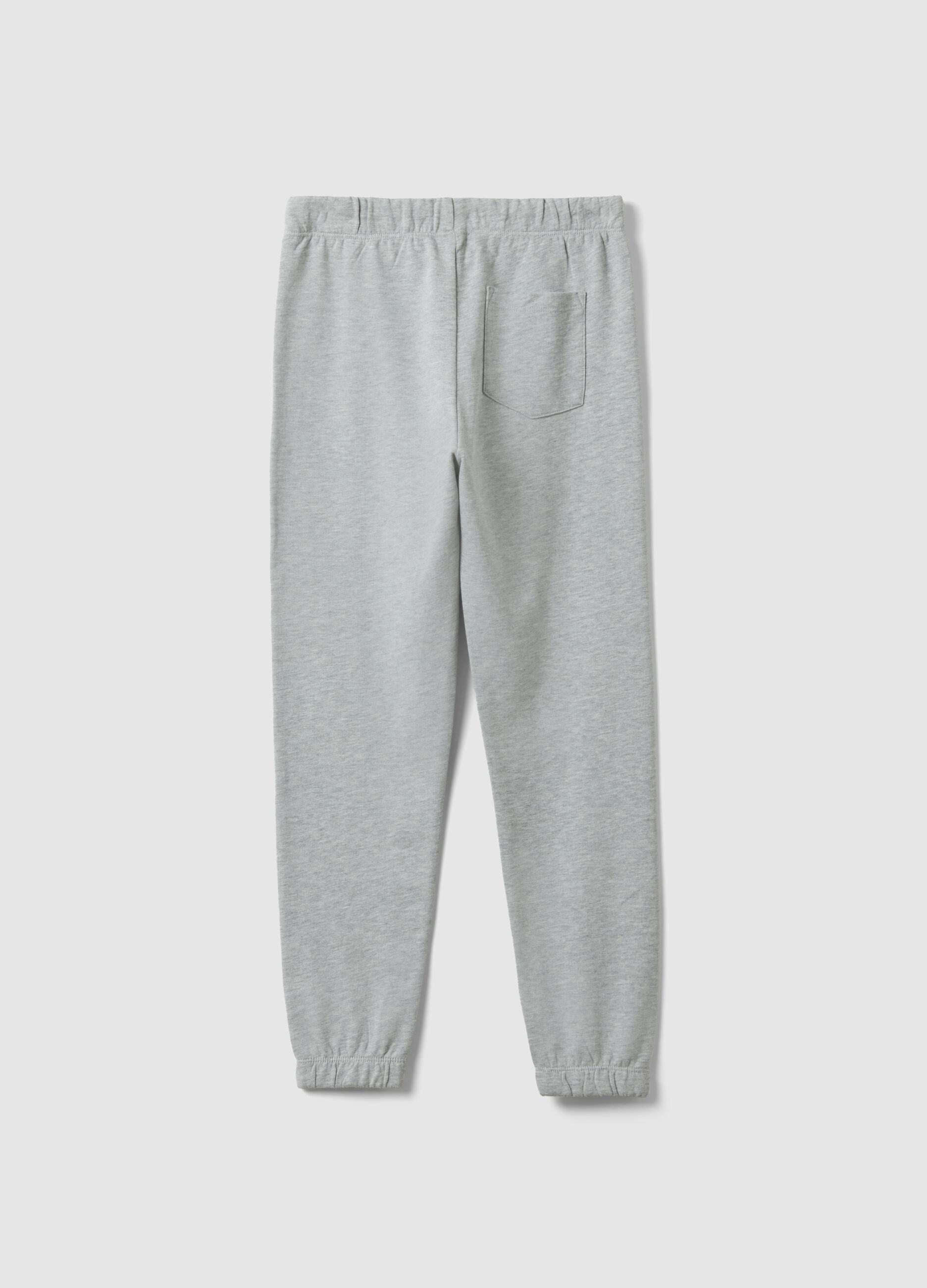 Pantaloni jogger grigi in misto cotone e viscosa da ragazzo regular fit