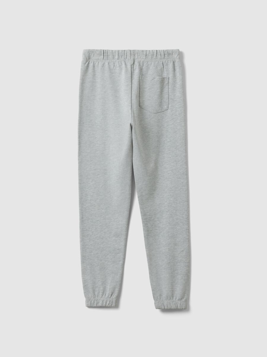 Pantaloni jogger grigi in misto cotone e viscosa da ragazzo regular fit_4