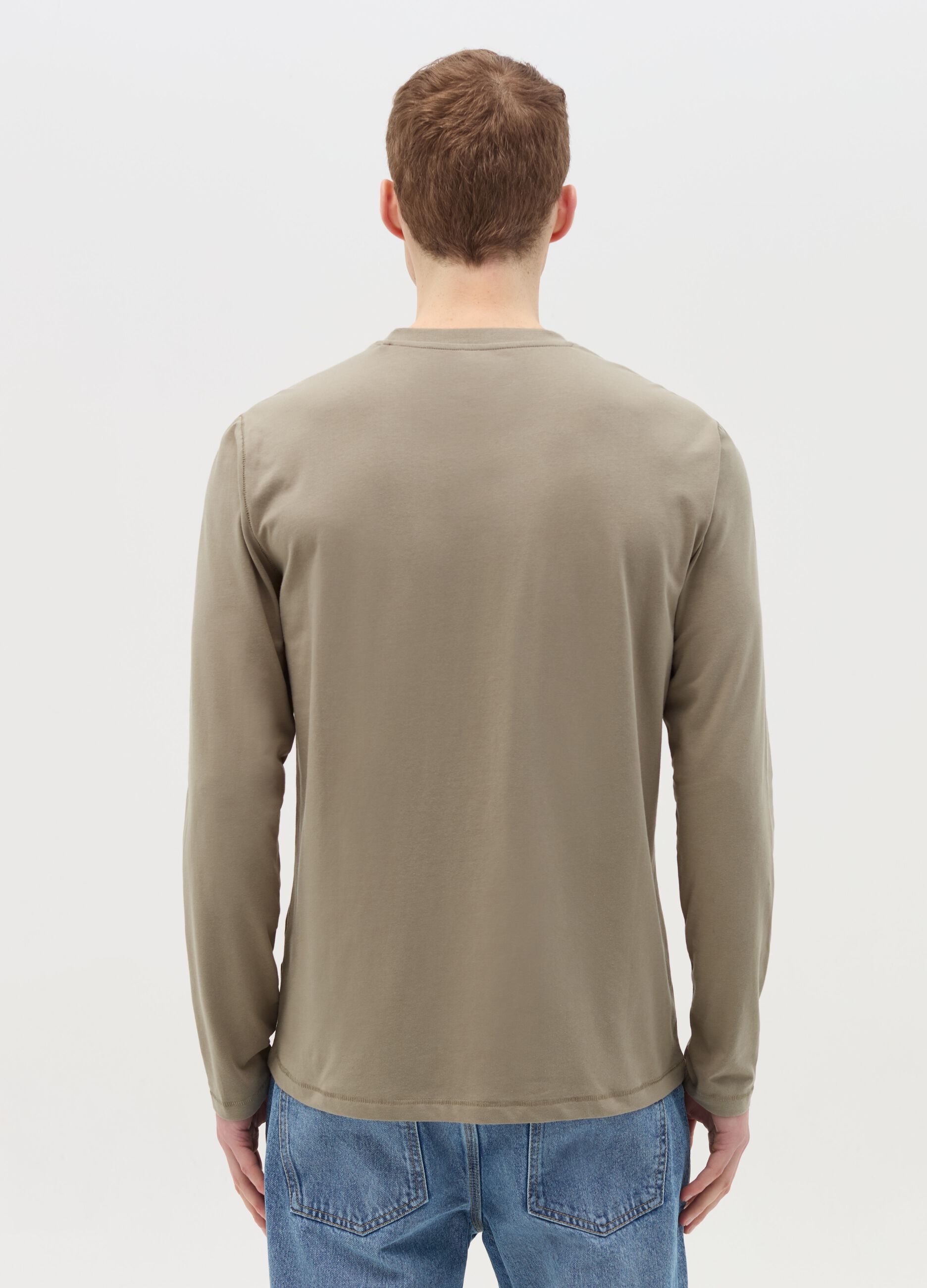 Long-sleeved T-shirt in stretch cotton
