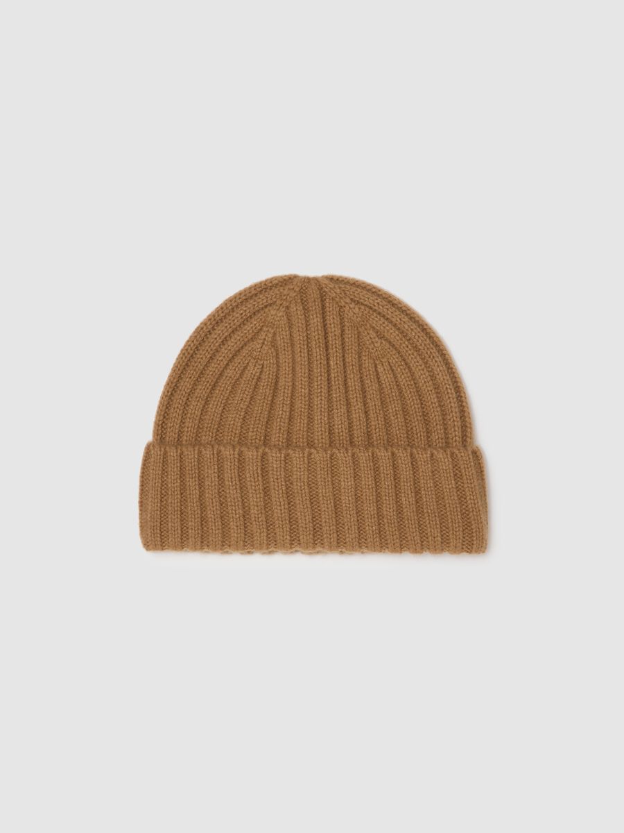 Cappello marrone in puro cashmere_0