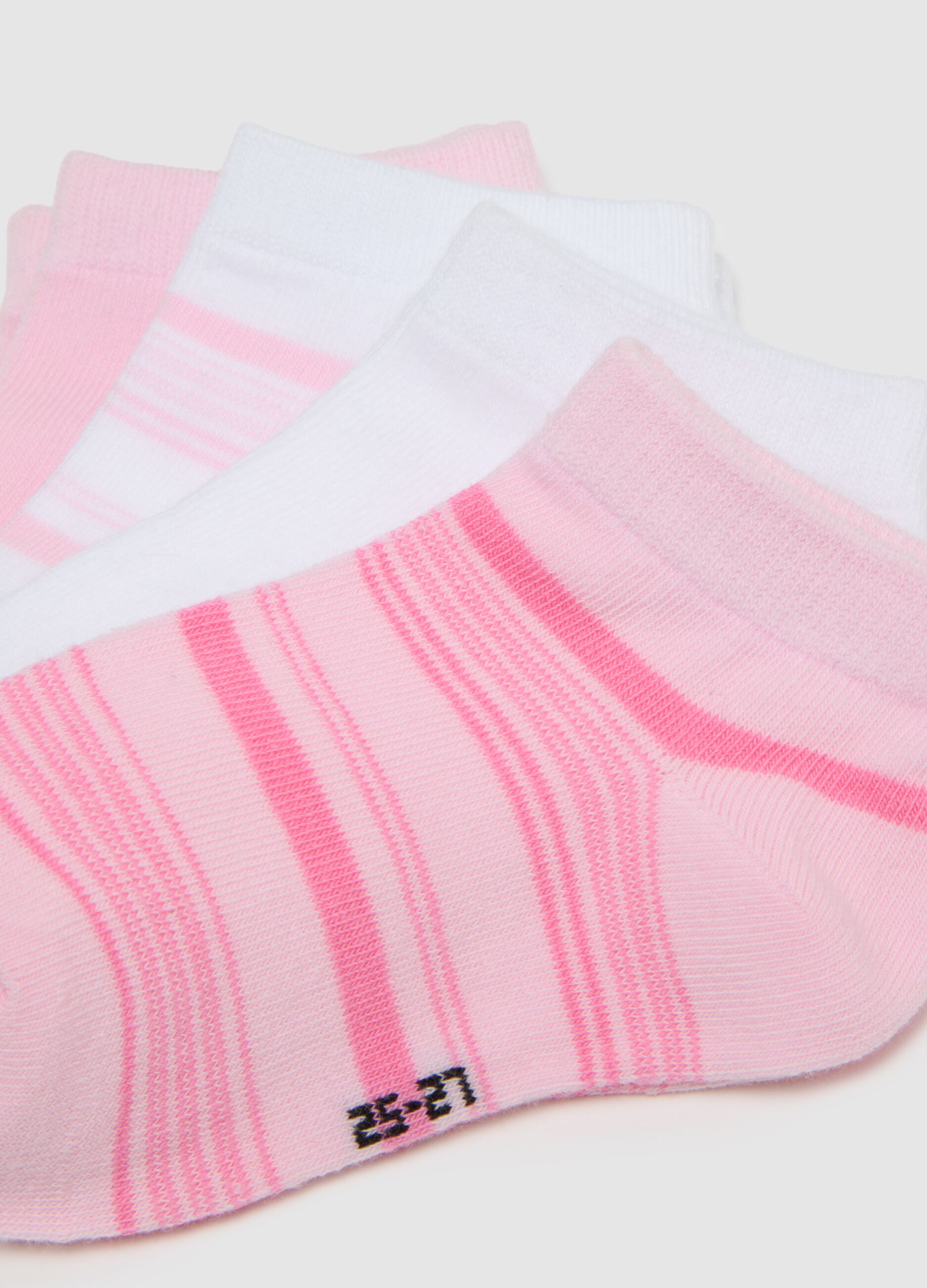 Calzini da bambina in misto cotone multicolor elasticizzati rosa e bianco