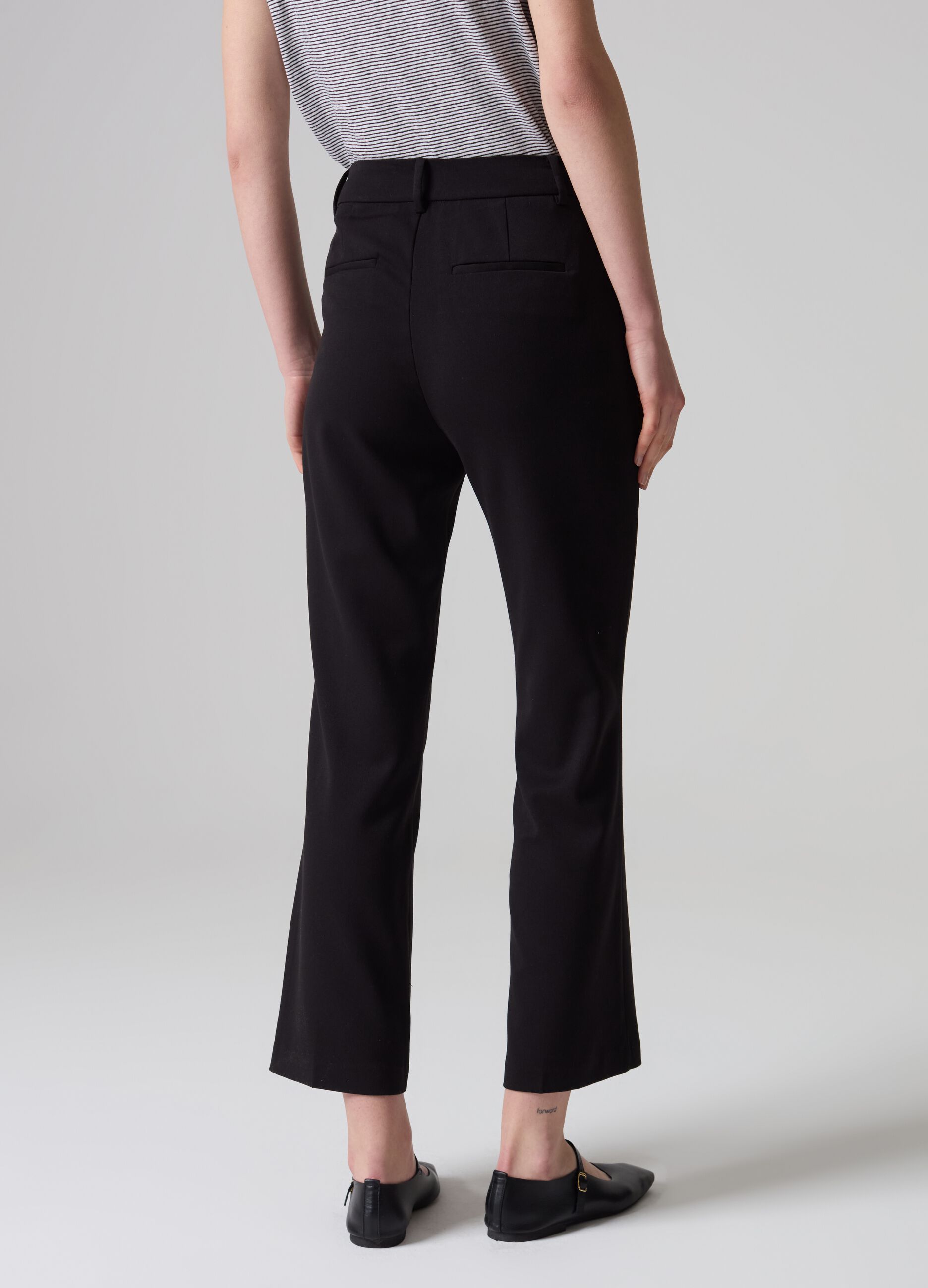 Pantaloni bootcut in tessuto elasticizzato PIOMBO