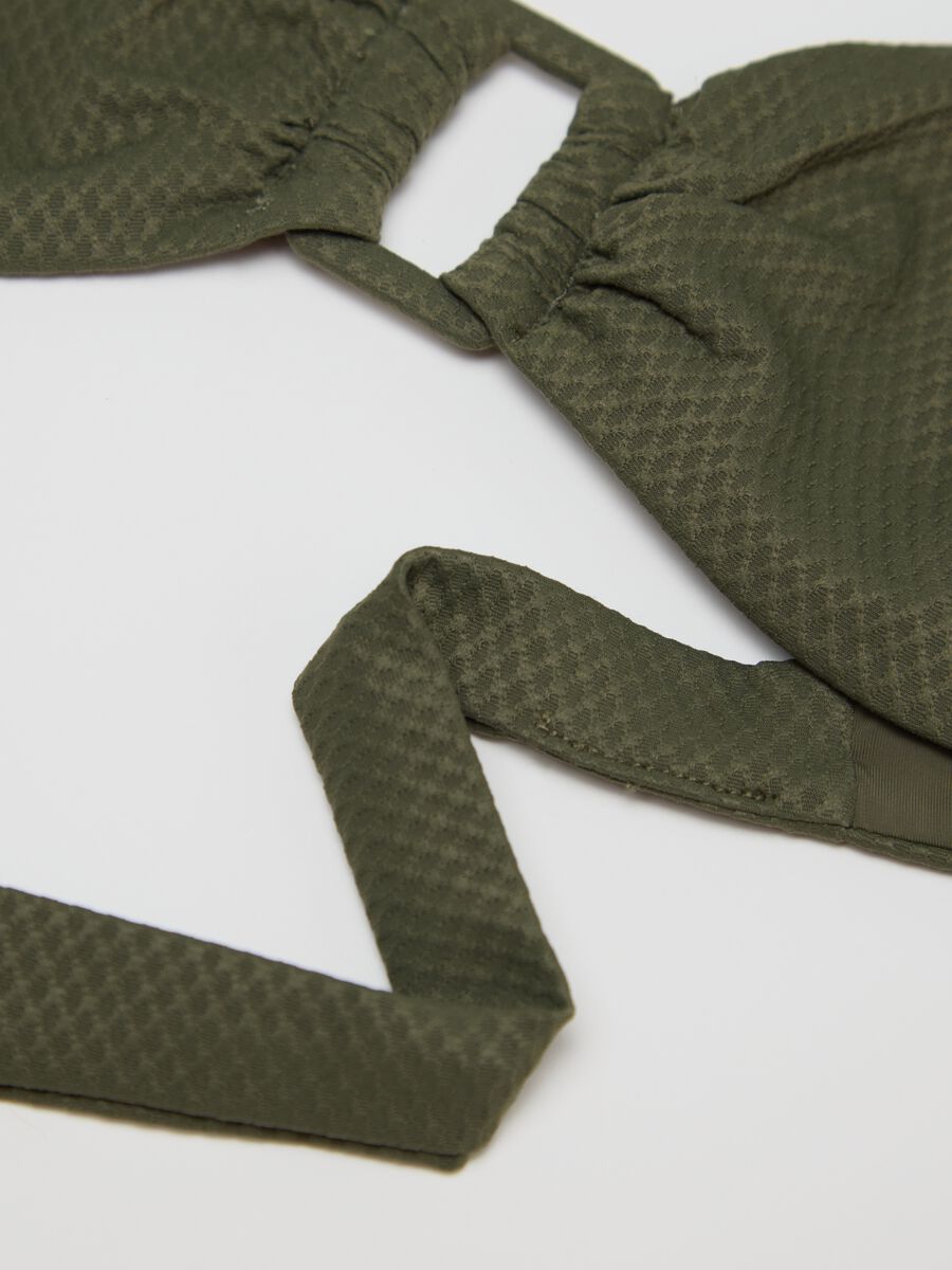 Green sail bikini top with jacquard weave_5
