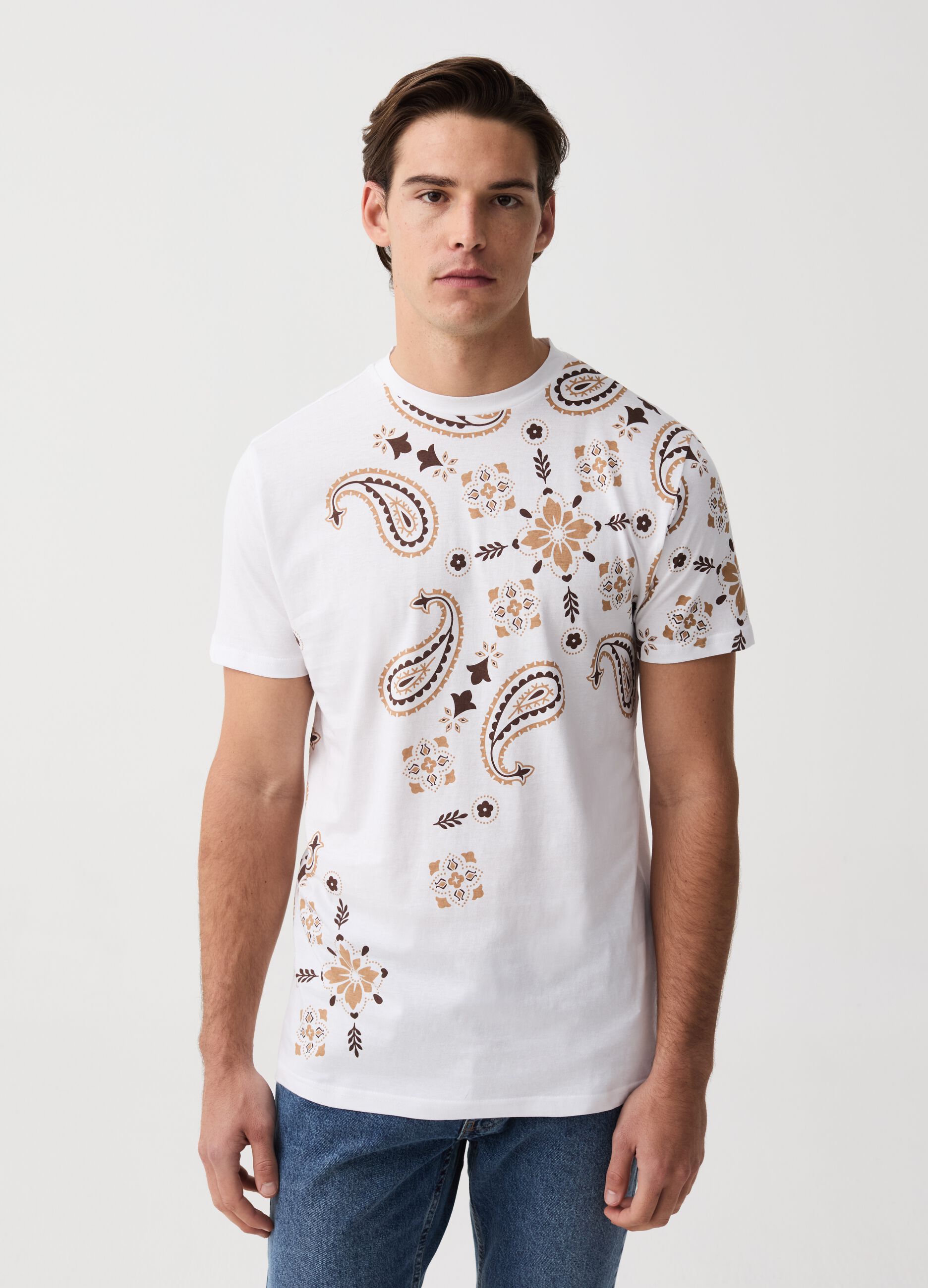 Ovs T-shirt in cotone con stampa paisley