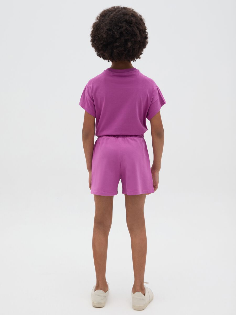 Short da ragazza in puro cotone viola con vita regular_1