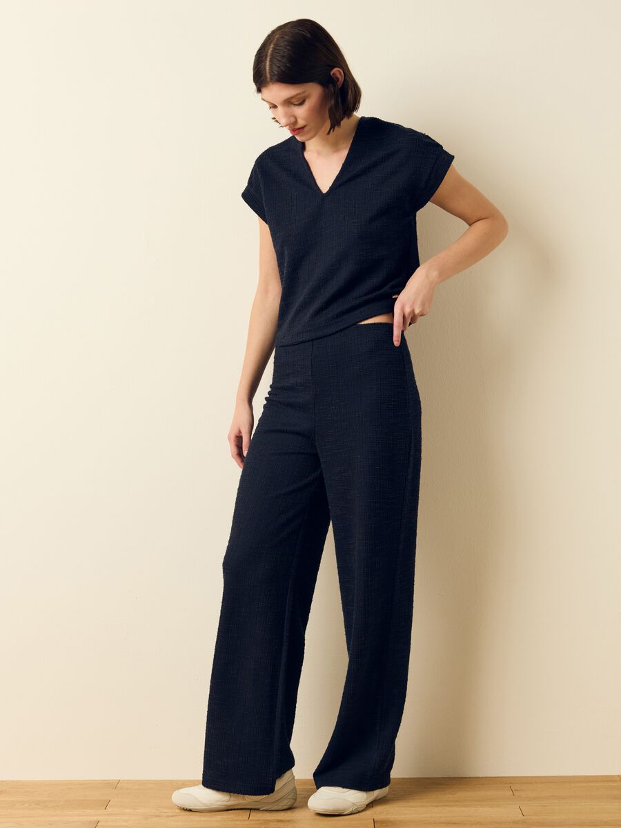 Woven T-shirt with kimono sleeves_2