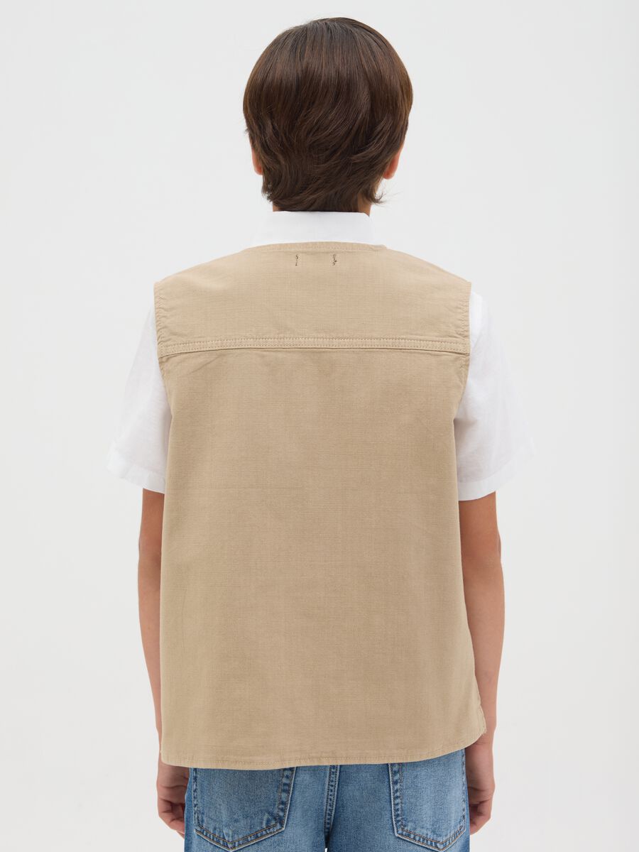 OVS Kids Beige Stretch Cotton Gilet_1