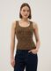 Brown regular fit tank top with metal embellishments_2