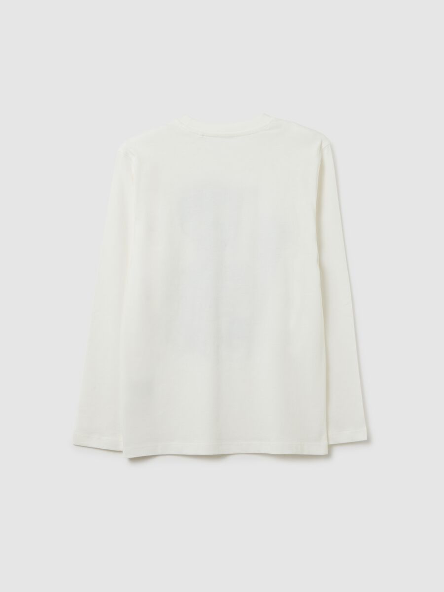 T-shirt da ragazzo in puro cotone bianca regular fit_4