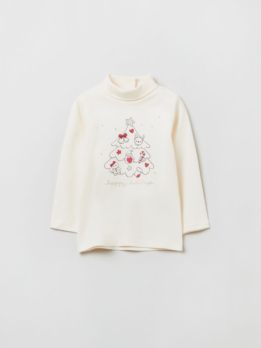 T-shirt maniche lunghe a collo alto_0