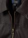Brown jacket with zip fastening and slim-fit collar_1