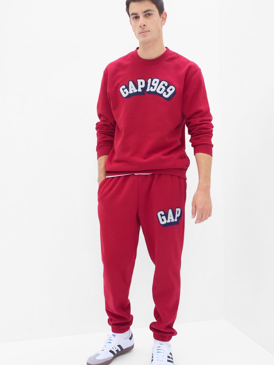 Joggers in felpa con logo bouclé_0