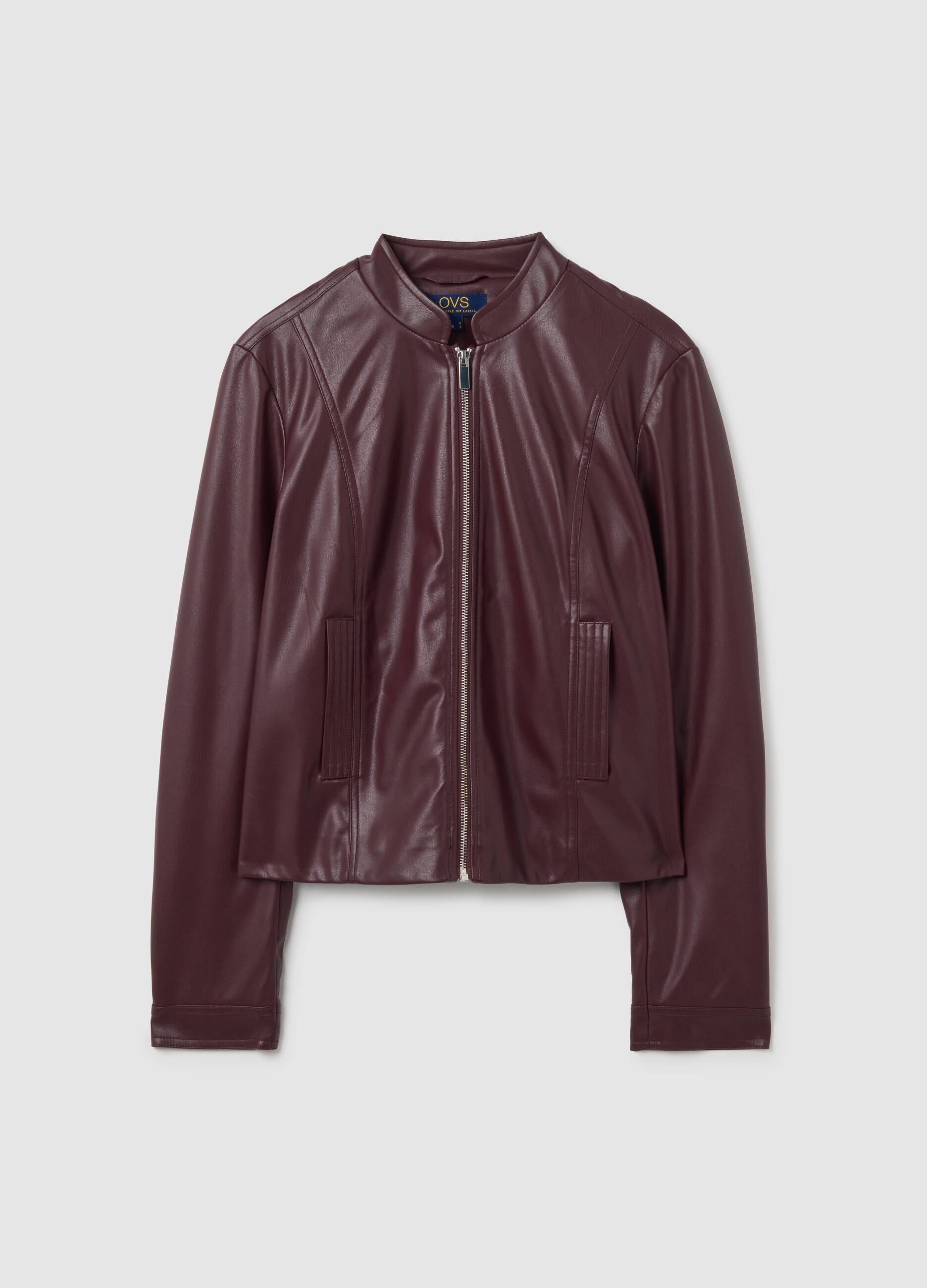 Brown Fabric Slim Fit Jacket