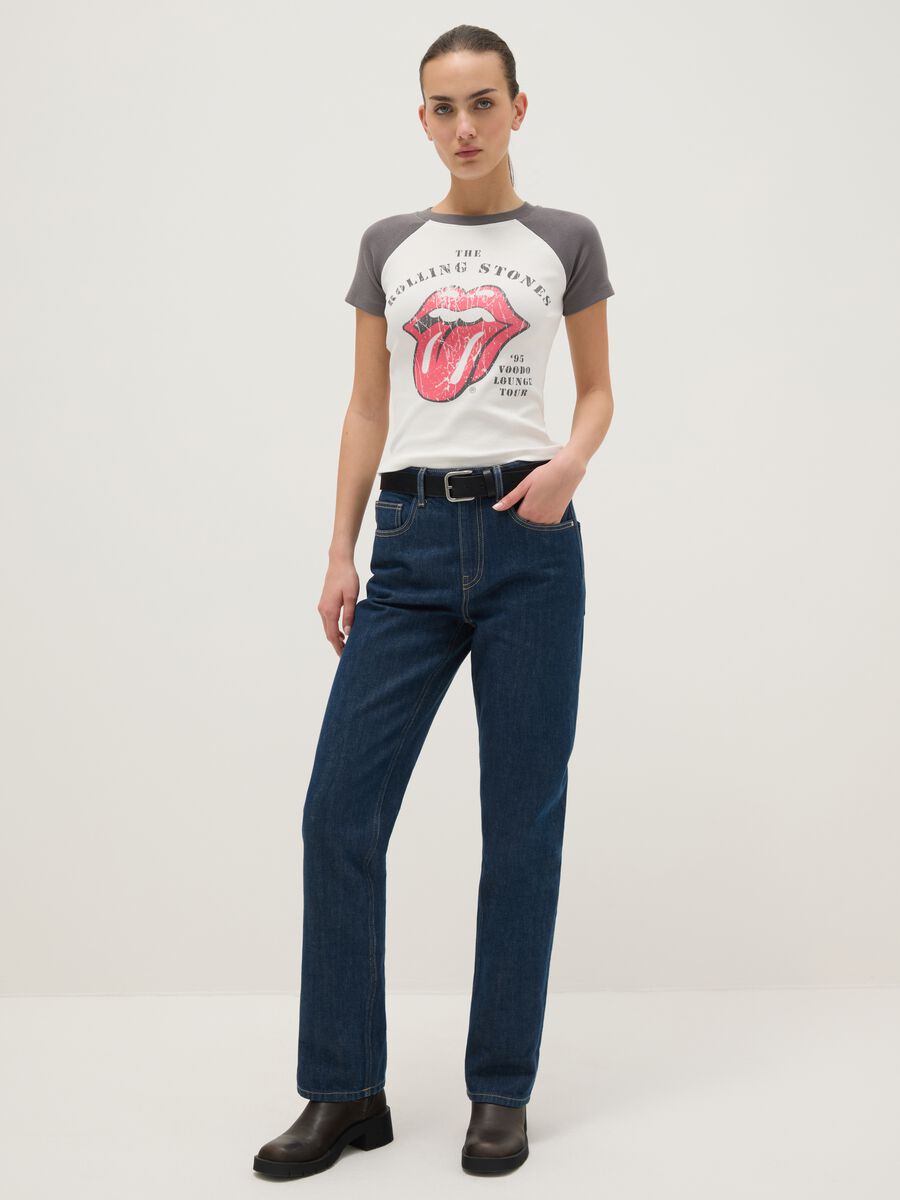 Multicolour pure cotton regular fit T-shirt with Rolling Stones print_1
