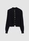 Black ribbed viscose-blend cardigan, regular fit_0