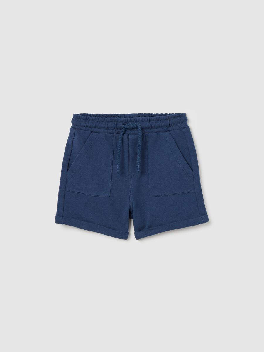 Bermuda shorts in French terry with drawstring_0