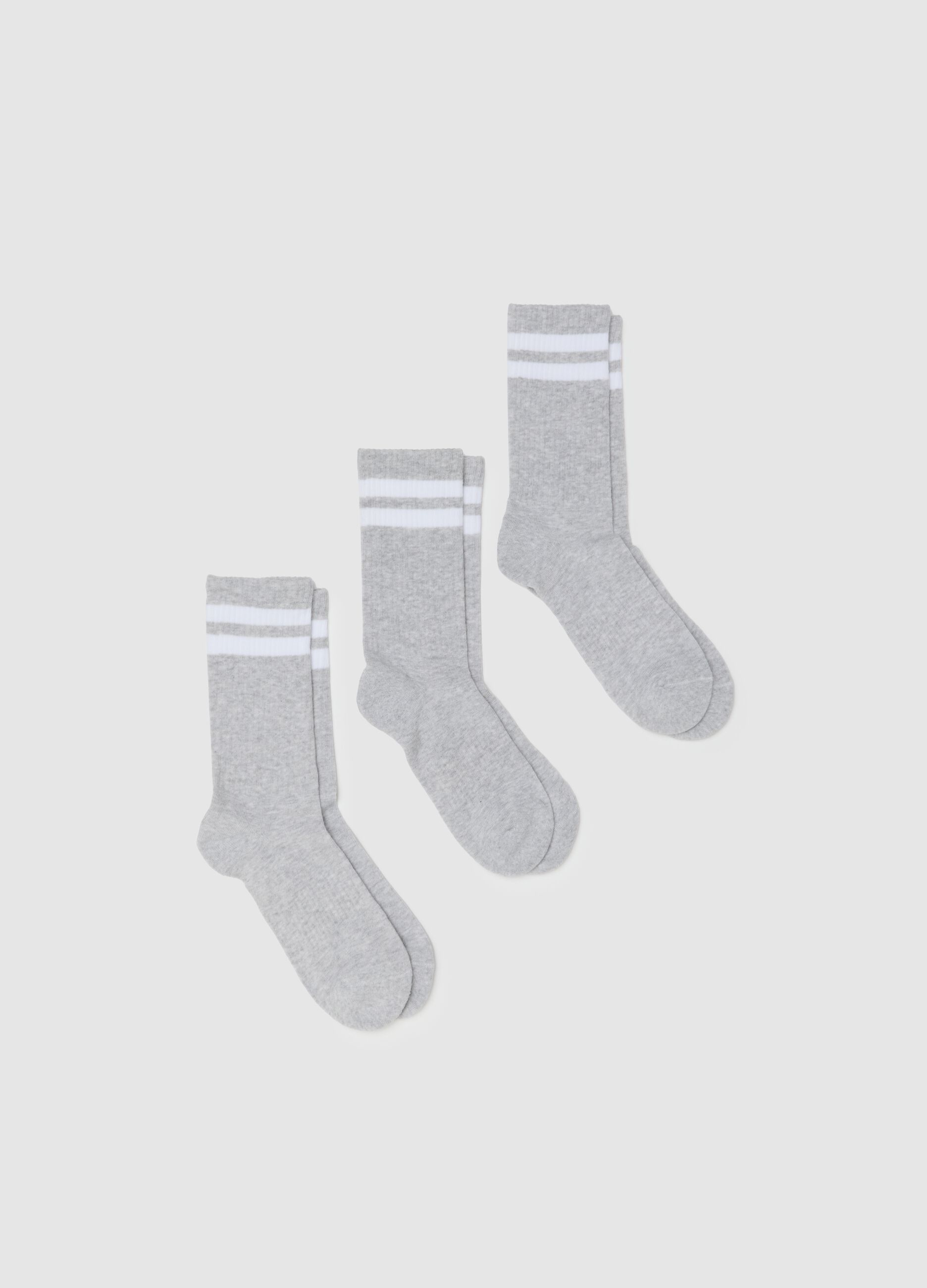 Three-pack of grey elasticated tennis socks