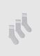 Three-pack of grey elasticated tennis socks_0