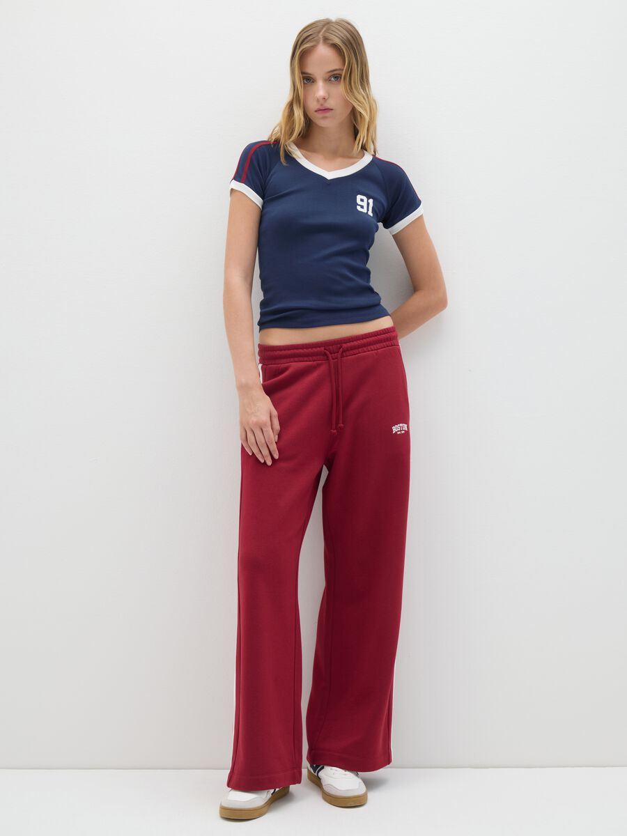 T-shirt in puro cotone multicolor fitted_1