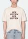 T-shirt bianca in puro cotone con stampa frontale Six Seven boxy fit_3