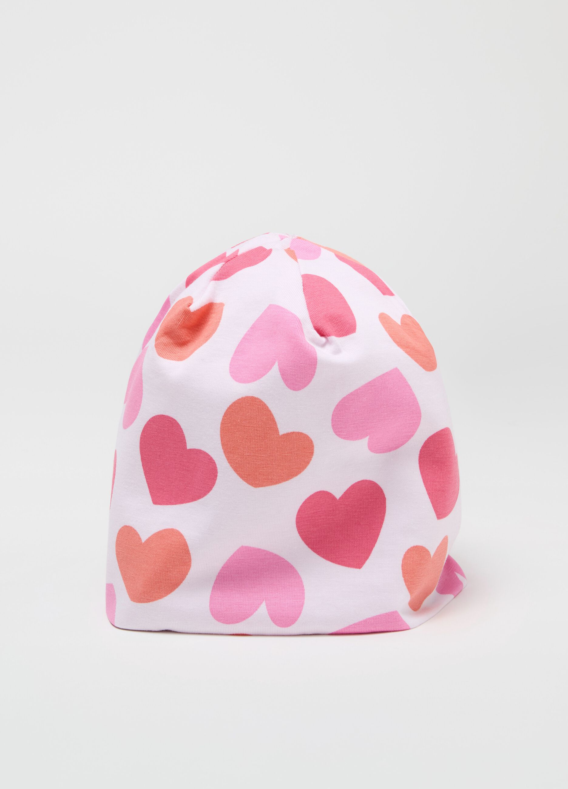 French Terry cap with hearts print