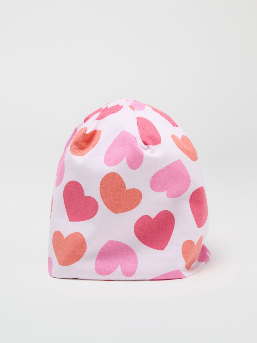 French Terry cap with hearts print_2