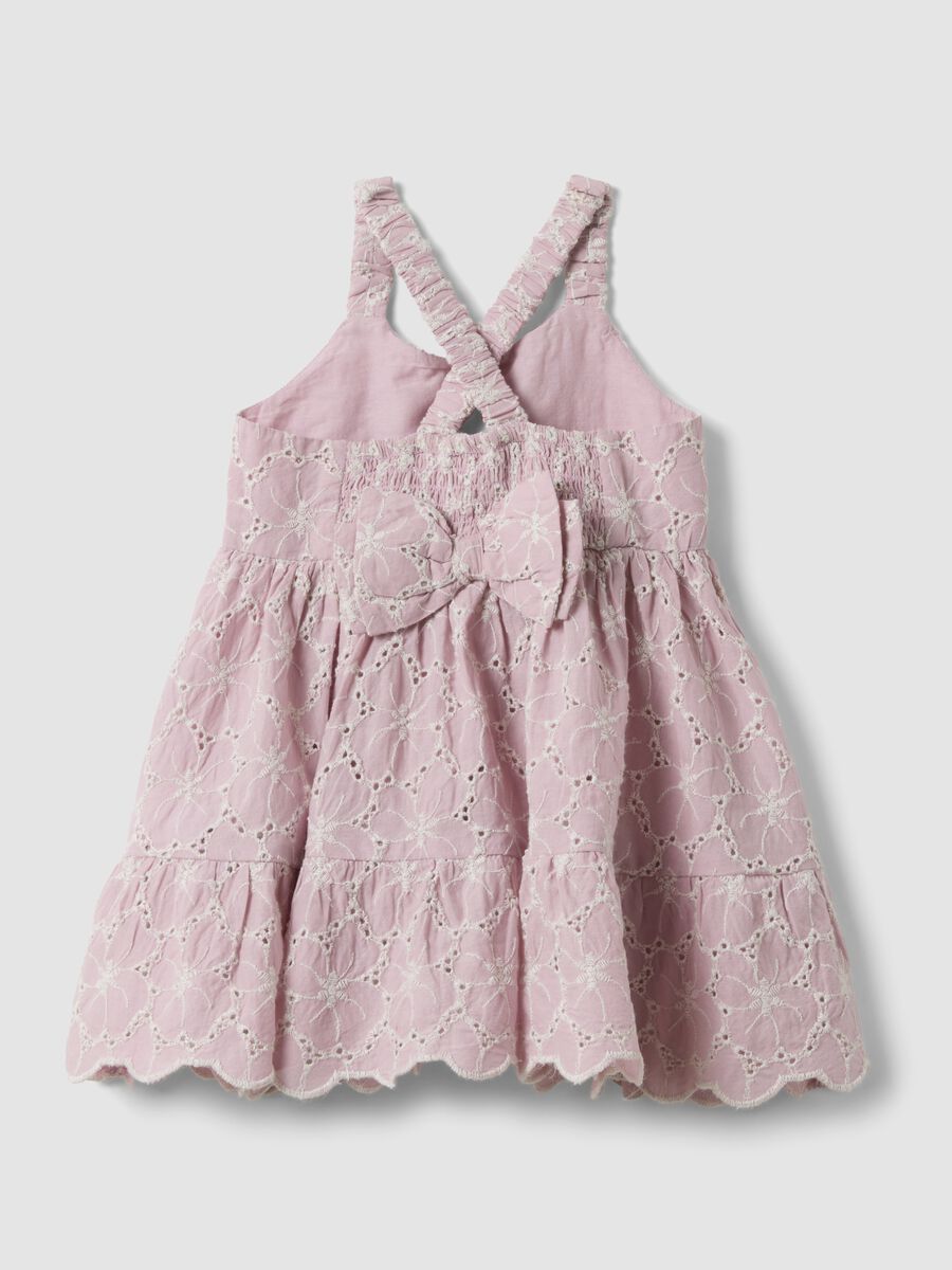 Pink pure cotton broderie anglaise dress_1