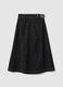 Black stretch cotton skirt regular fit with belt_0