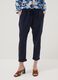 Blue linen and cotton blend trousers_1