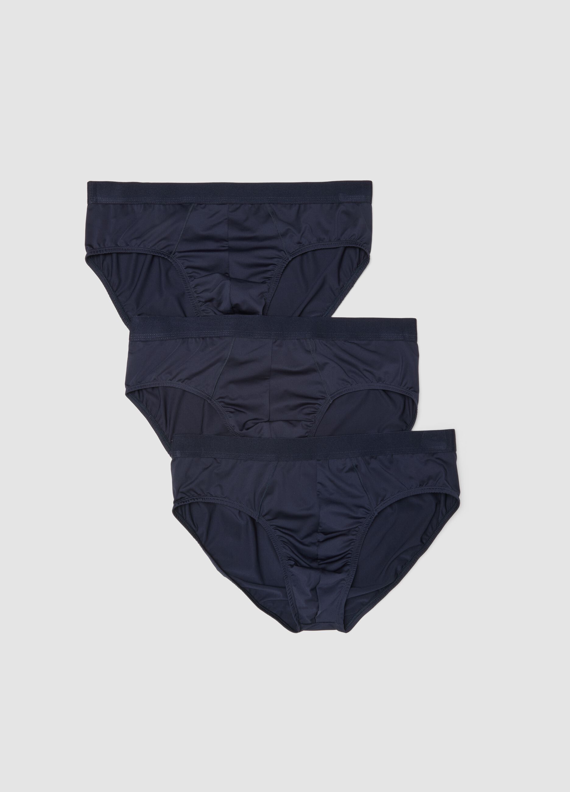3-pack blue stretch-fabric briefs